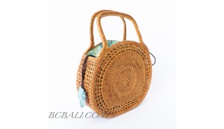 Rattan Handbag Moon Shape Filigree desaign handwoven